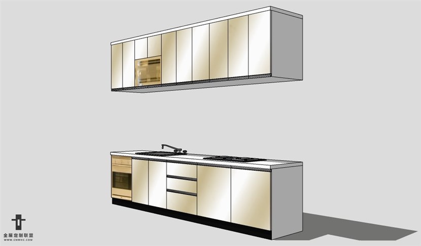 SketchUp柜子模型草图大师厨柜3D模型Buffet-007