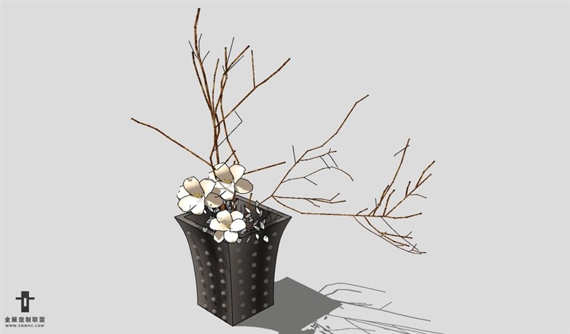 SketchUp饰品模型草图大师花艺3D模型Artificial Plant-044