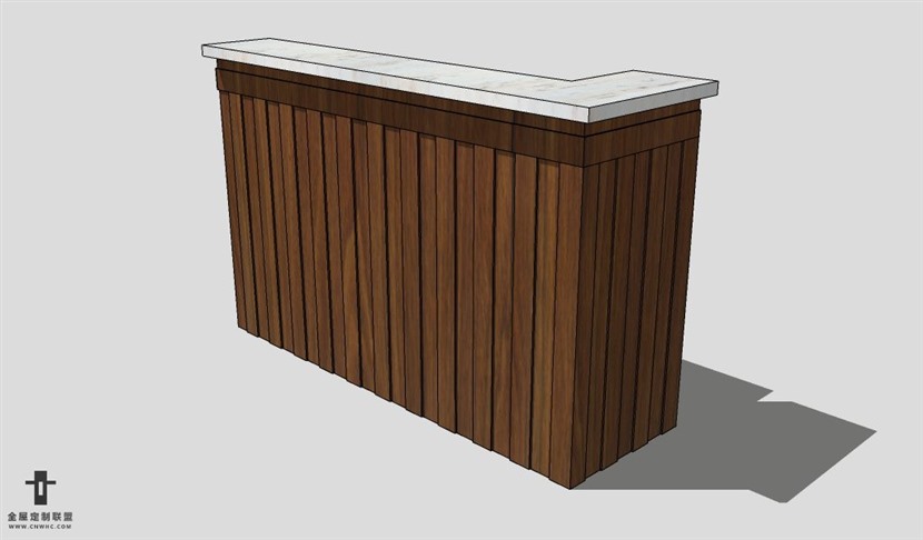 SketchUp桌子模型草图大师吧台桌3D模型Bar Counter-006