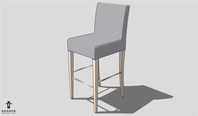 SketchUp椅子模型草图大师吧台椅模型Bar Stool-003