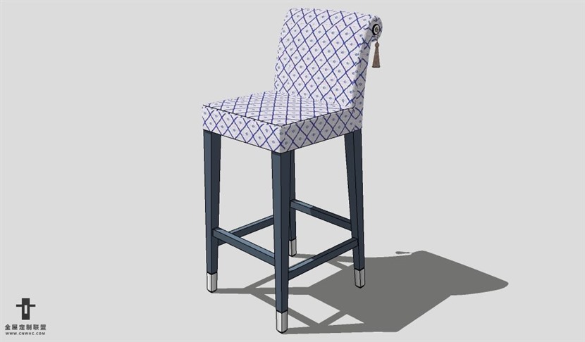 SketchUp椅子模型草图大师吧台椅模型Bar Stool-006