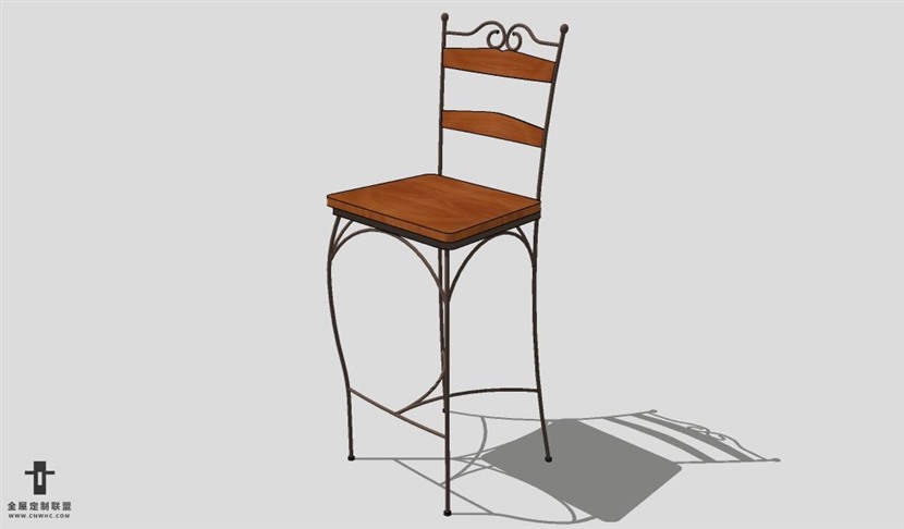 SketchUp椅子模型草图大师吧台椅模型Bar Stool-010