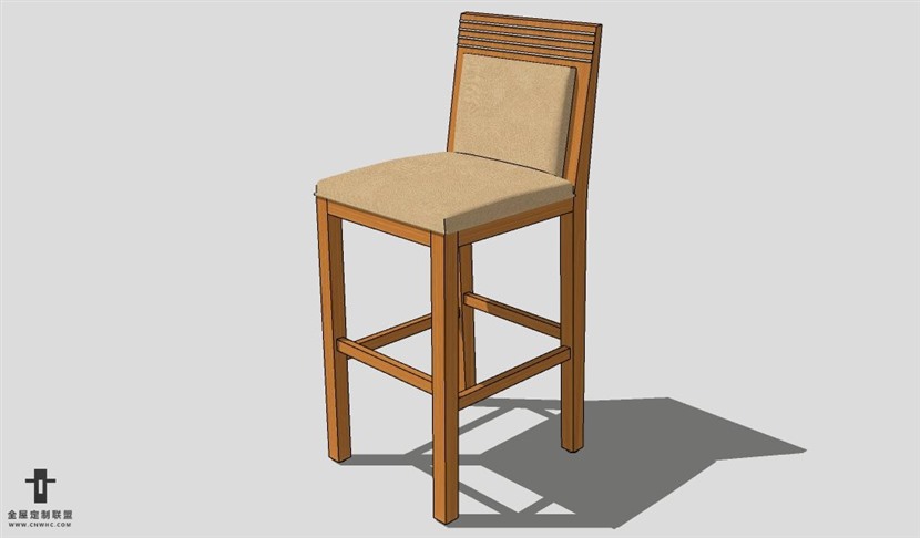 SketchUp椅子模型草图大师吧台椅模型Bar Stool-014