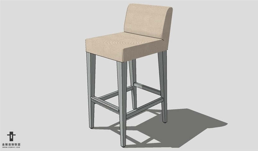 SketchUp椅子模型草图大师吧台椅模型Bar Stool-016
