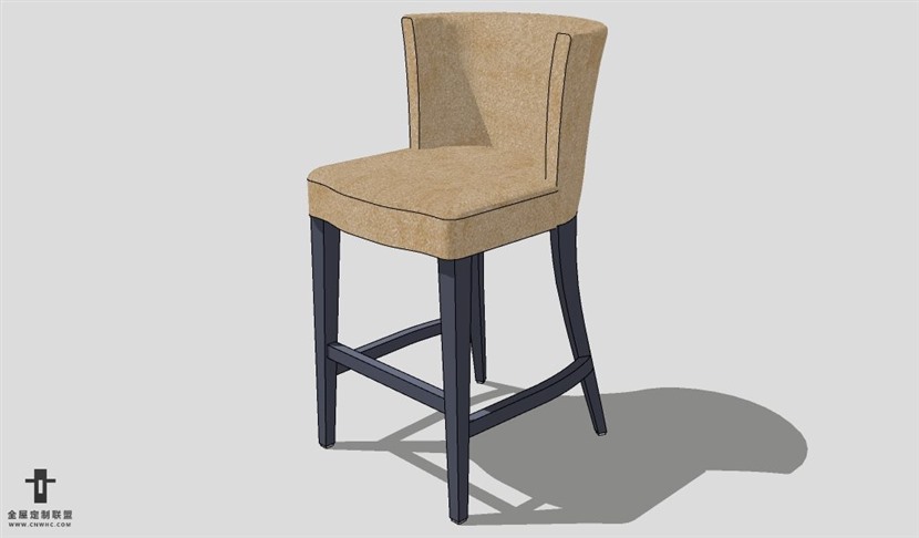 SketchUp椅子模型草图大师吧台椅模型Bar Stool-017