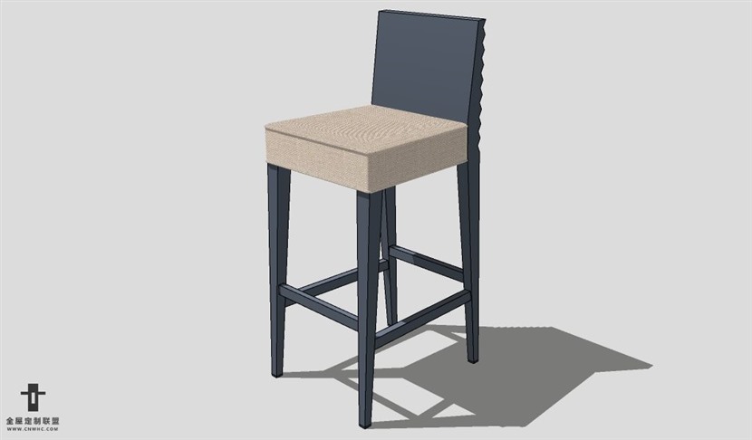 SketchUp椅子模型草图大师吧台椅模型Bar Stool-018
