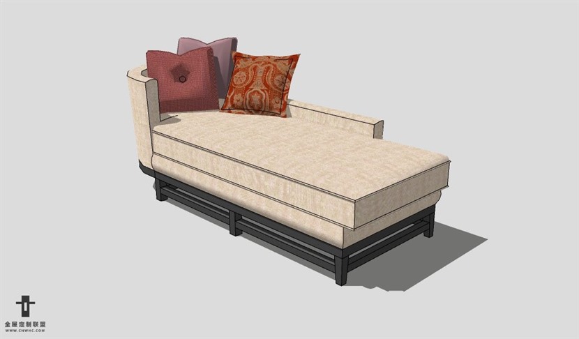 SketchUp沙发模型草图大师贵妃沙发模型Chaise Longue-003