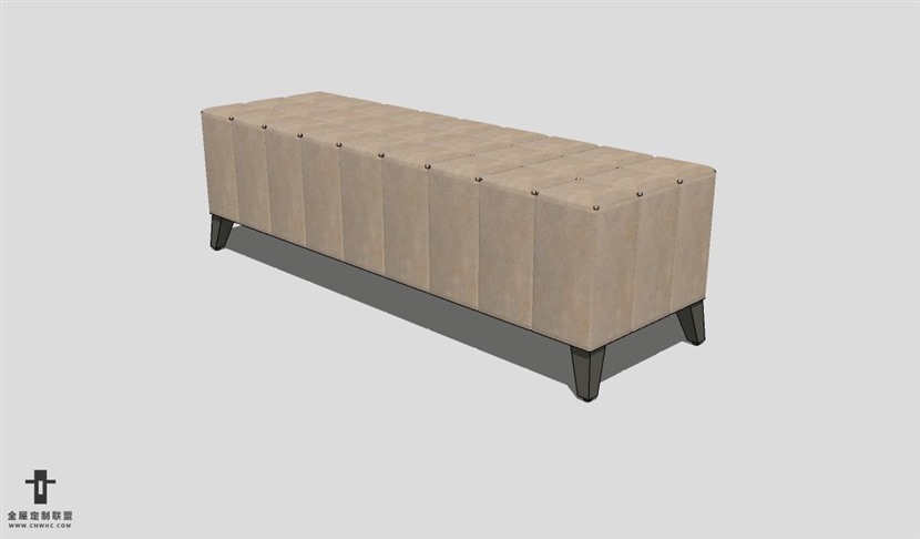 SketchUp椅子模型草图大师床尾椅子模型Footboard chair-004