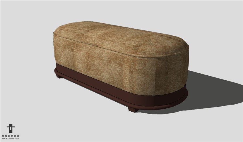 SketchUp椅子模型草图大师床尾椅子模型Footboard chair-006