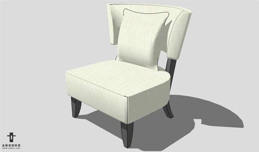 SketchUp椅子模型草图大师主人椅子模型Master Chair-022