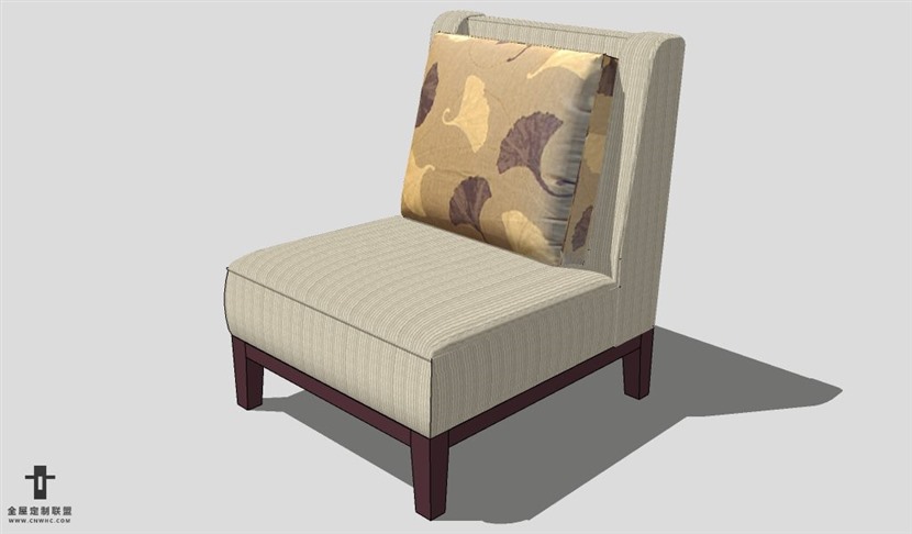 SketchUp椅子模型草图大师主人椅子模型Master Chair-027
