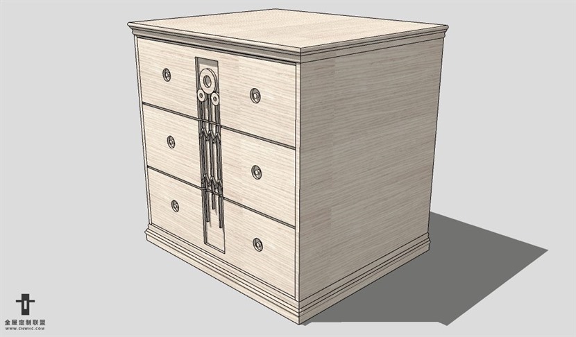 SketchUp床头柜模型草图大师床头柜3D模型Nightstand-033