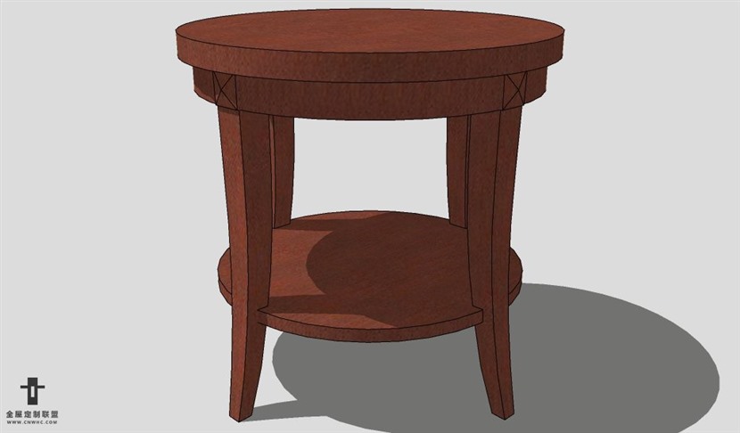 SketchUp边几模型草图大师边圆几3D模型Sideboard-012