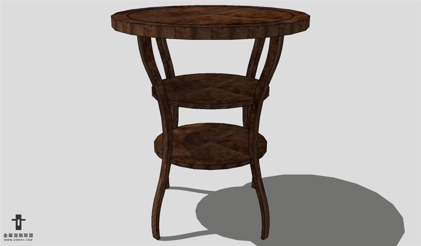 SketchUp边几模型草图大师边圆几3D模型Sideboard-019