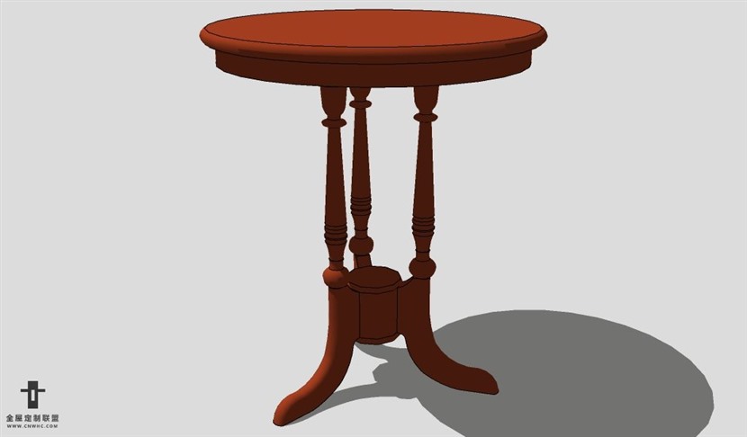 SketchUp边几模型草图大师边圆几3D模型Sideboard-024