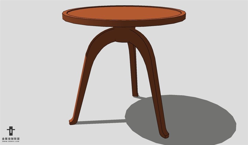 SketchUp边几模型草图大师边圆几3D模型Sideboard-036