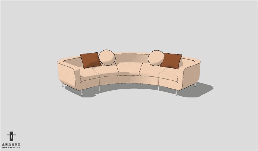 SketchUp沙发模型草图大师曲线沙发模型Sofa-004