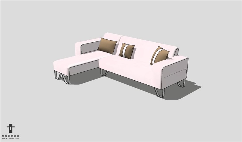 SketchUp沙发模型草图大师L型沙发模型Sofa-010