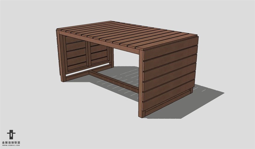 SketchUp桌子模型草图大师长餐桌3D模型table--034