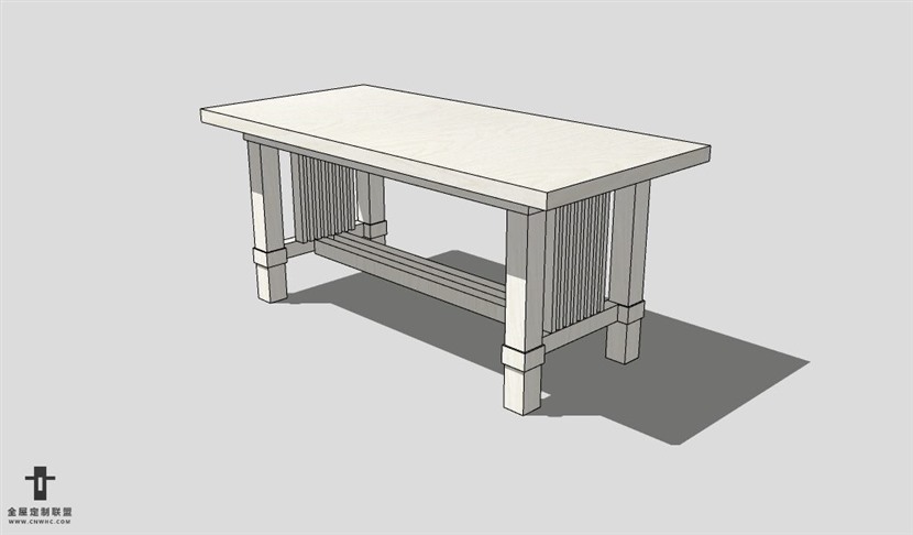 SketchUp桌子模型草图大师长餐桌3D模型table--046