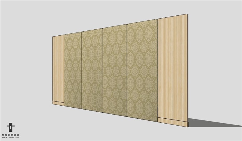 SketchUp壁板模型草图大师护墙板3D模型Wall Panel-008