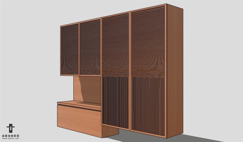 SketchUp开门衣柜模型草图大师平开门衣柜3D模型Wardrobe-034