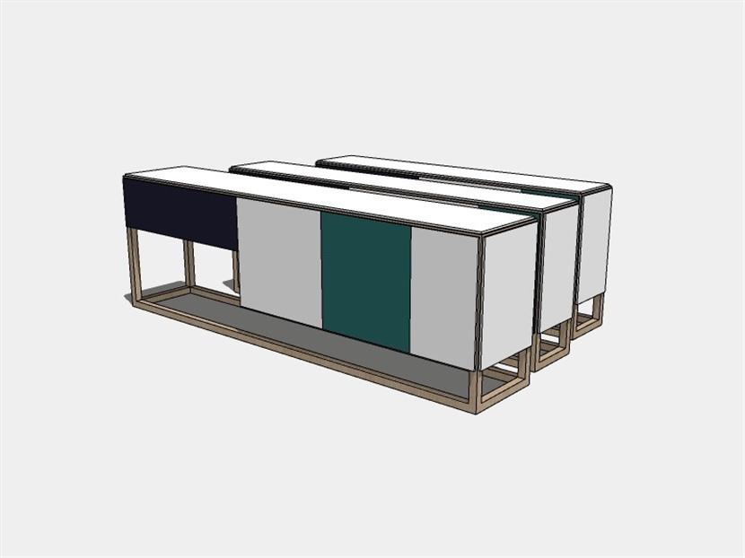 SketchUp草图大师现代北欧风格边柜模型-002