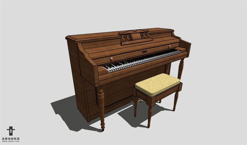 SketchUp钢琴模型草图大师钢琴3D模型