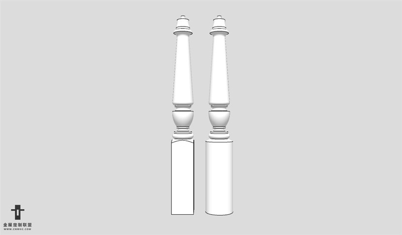 SketchUp草图大师建筑楼梯构建SU模型Stairs-032SKP模型