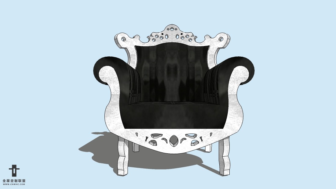 SketchUp精品欧式椅子模型草图大师欧式椅子模型下载-ArmChair-036SKP模型