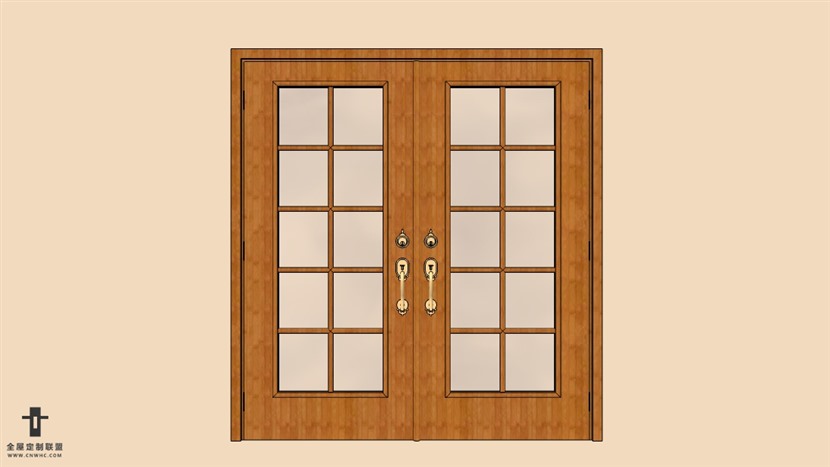 SketchUp双开门模型草图大师双开门模型下载Single Door-014SKP模型