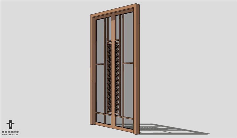 SketchUp双开门模型草图大师单双门3D模型Single Door-003