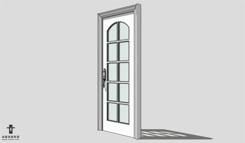 SketchUp单开门模型草图大师单开门3D模型Single Door-013
