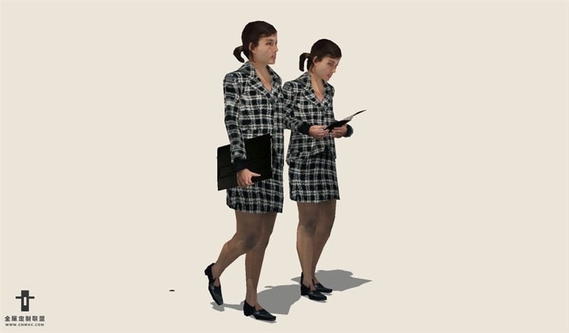 SketchUp草图大师人物办公女人SU模型下载People-012SKP模型