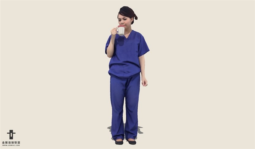SketchUp草图大师人物喝茶的女人SU模型下载People-018SKP模型