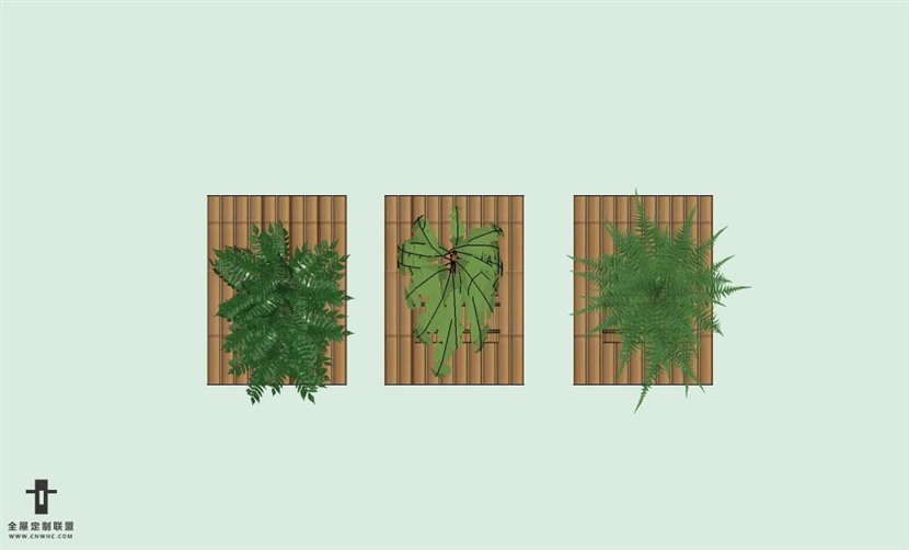 SketchUp草图大师贵绿植墙花架垂直绿化墙SU模型下载-025SKP模型