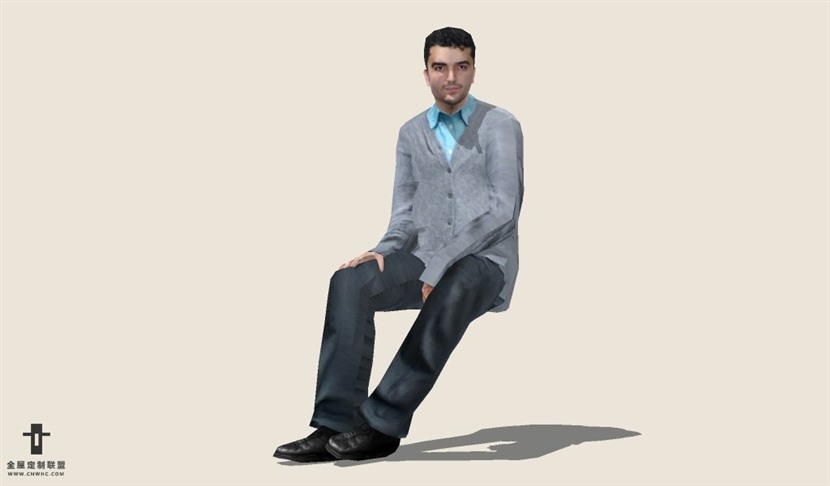 SketchUp草图大师人物坐着的男人SU模型下载People-025SKP模型