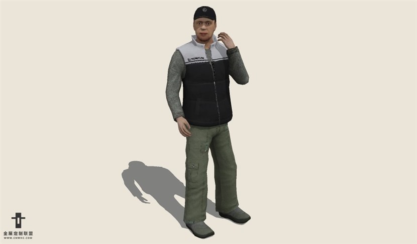 SketchUp草图大师人物黑人男子SU模型下载People-034SKP模型
