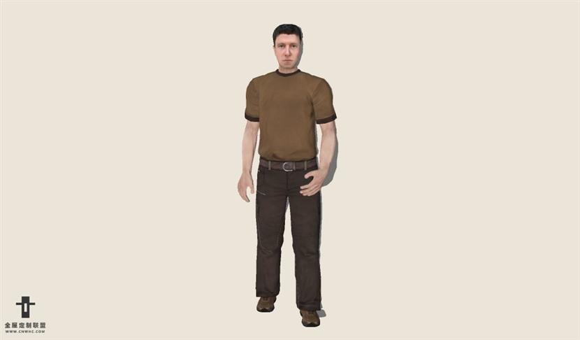 SketchUp草图大师人物穿短袖的男人SU模型下载People-047SKP模型