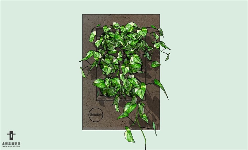 SketchUp草图大师贵绿植墙花架垂直绿化墙SU模型下载-050SKP模型