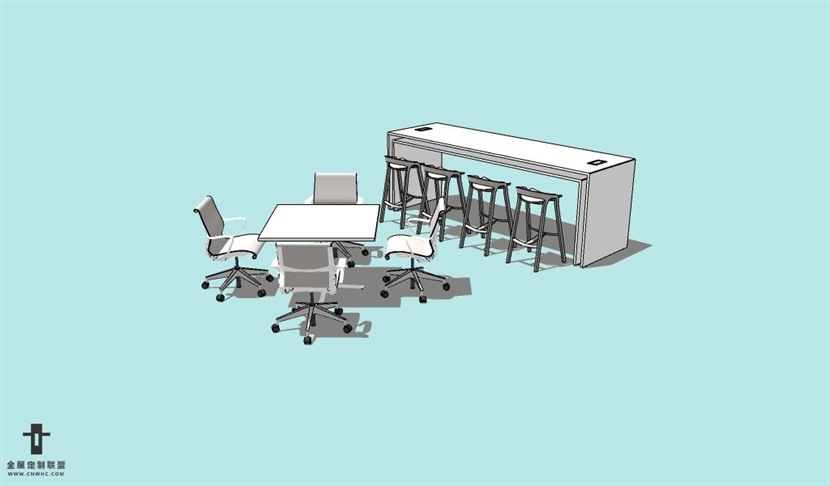 SketchUp草图大师办公家具组合SU模型下载051SKP模型