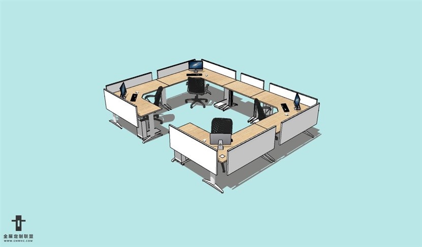SketchUp草图大师办公家具组合SU模型下载062SKP模型