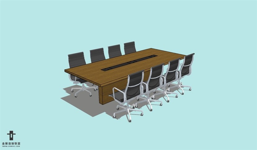 SketchUp草图大师办公桌椅家具组合SU模型下载096SKP模型