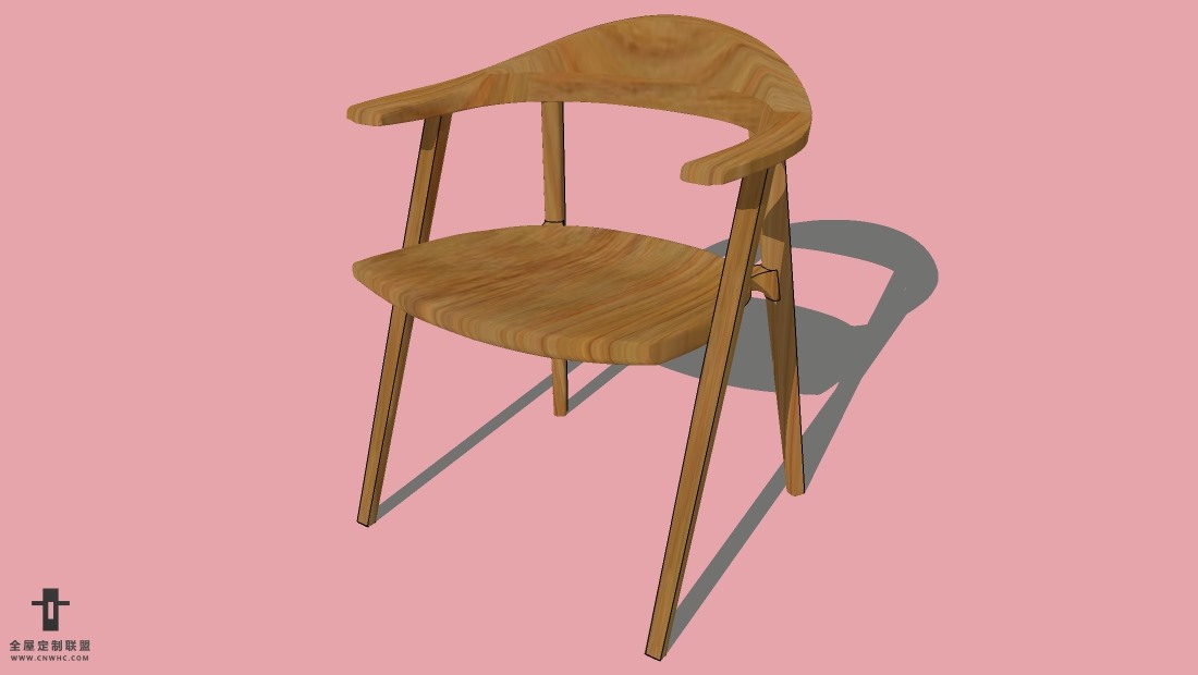 SketchUp精品扶手单椅子模型草图大师扶手椅模型下载-Armchair-022SKP模型