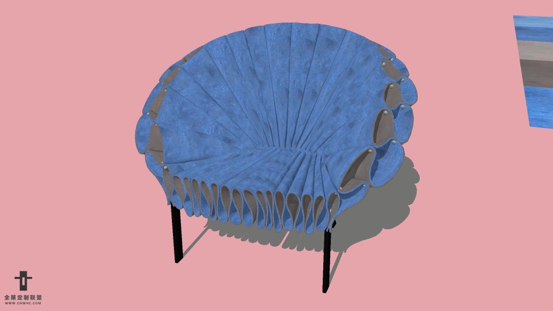 SketchUp精品扶手单椅子模型草图大师扶手椅模型下载-Armchair-035SKP模型