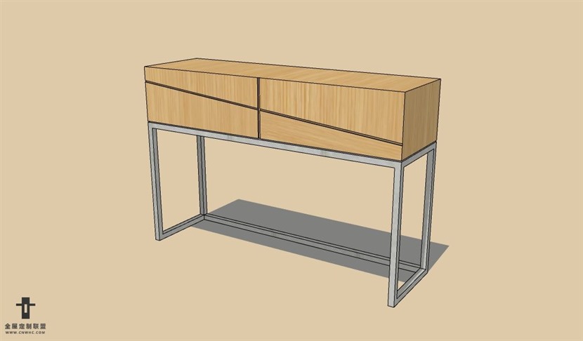 SketchUp草图大师边柜玄关装饰柜SU模型下载Buffet-027SKP模型