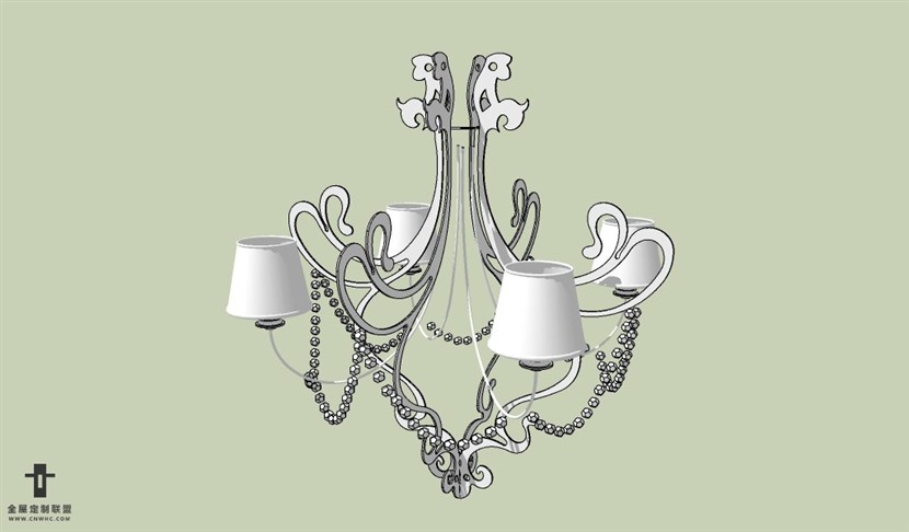 SketchUp草图大师欧式天花灯吊灯SU模型下载Ceiling Light-007SKP模型