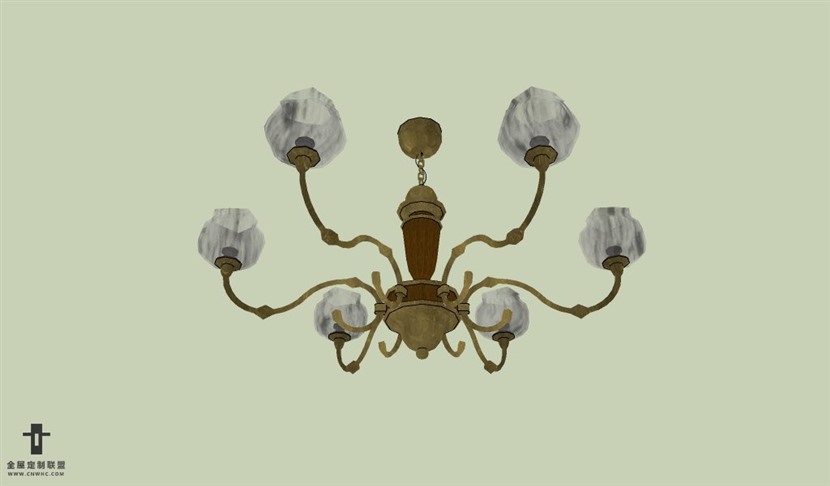 SketchUp草图大师欧式天花灯吊灯SU模型下载Ceiling Light-048SKP模型