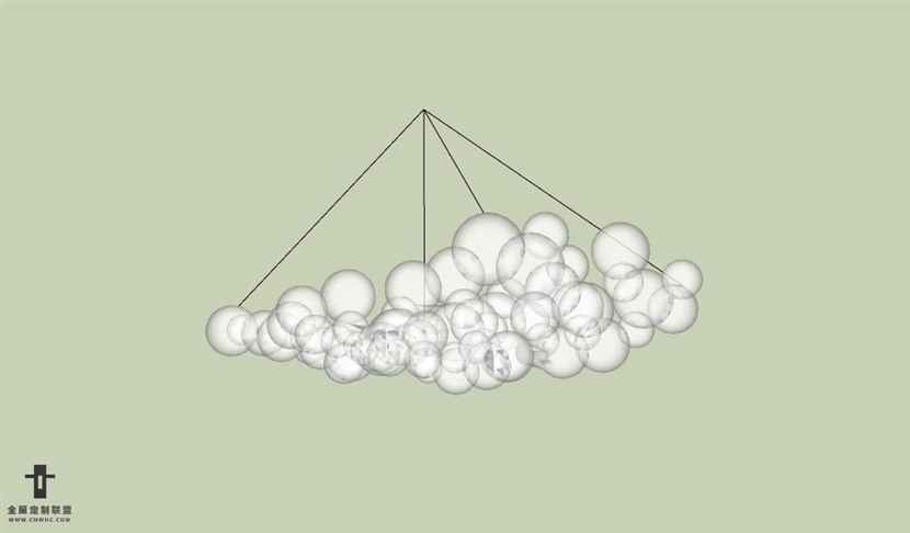 SketchUp草图大师现代简约风格吊灯天花灯SU模型下载Ceiling Light 052SKP模型