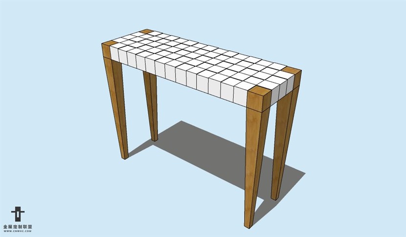 SketchUp草图大师饰品桌子SU模型下载Console-048SKP模型